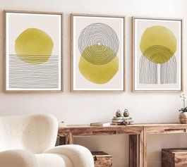 Wallity Cuadro Decorativo Enmarcado en MDF Multicolor (3 Piezas) 50 x 70 cm